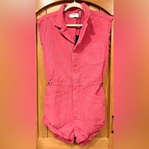 One Teaspoon Hot Pink Denim Romper